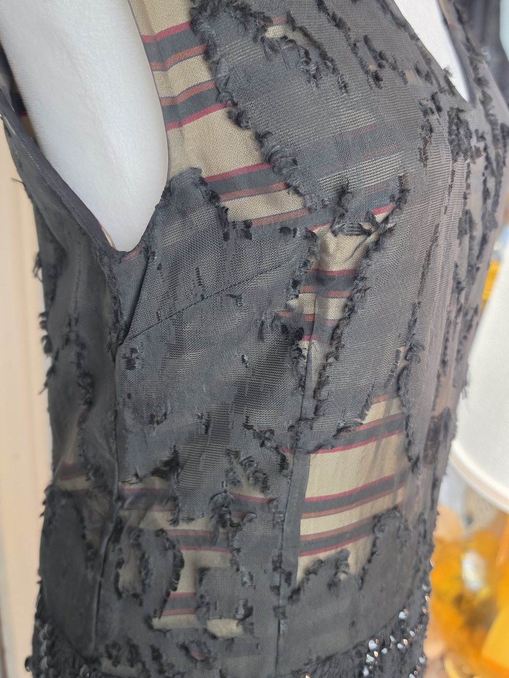 Y2K Vintg Dries Van Noten Doria Embellished Flapper Cocktail Midi Dress 6 Black - Picture 11 of 15